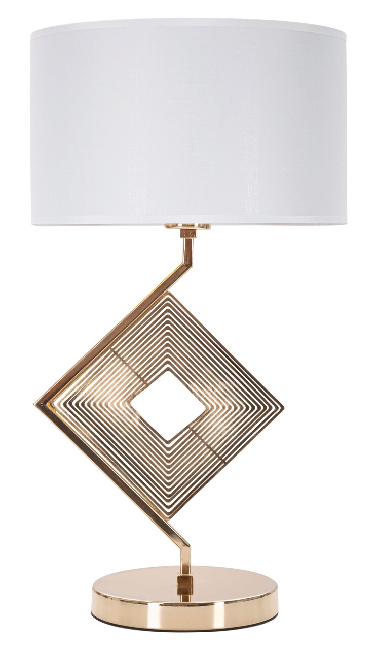 Lampa de masa Move, Mauro Ferretti, Ø30 x 56 cm, 1 x E27, 40W, fier/textil, auriu/alb - imagine 7